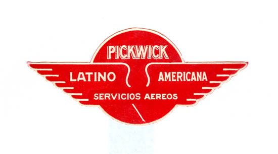 Pickwick Airways Baggage Sticker, Circa 1929-30
